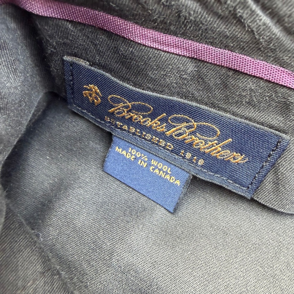 Brooks Brothers Dress Pants Mens 36 Charcoal Grey Pleated Cuffed Wool Trousers - Picture 4 of 16
